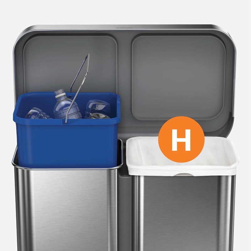 simplehuman Code H 60 Count, Genuine Custom Fit Liners, Drawstring Trash Bags in Dispenser Packs, 30-35 Liter / 8-9.2 Gallon, Blue - Image 4